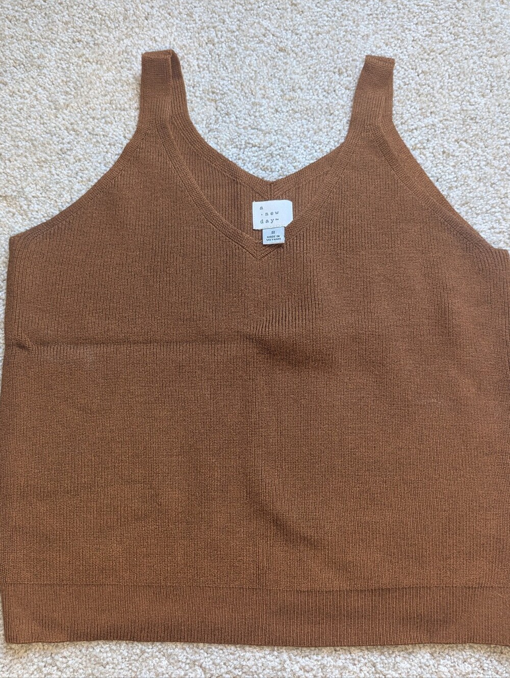 A New Day Brrown Knit Tank Top Size small